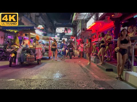 4K Pattaya nightlife walking Soi 6  Thailand September 2023