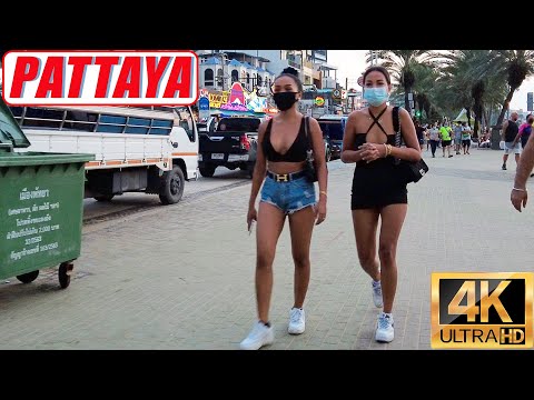 [4K] Pattaya Walk , Soi 6, Beach Road, Central Festival, Soi Made in Thailand, Soi Buakhao