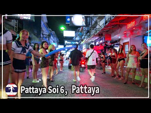 Pattaya Soi 6, a long-standing center of Pattaya nightlife. updated on August 12, 2024.