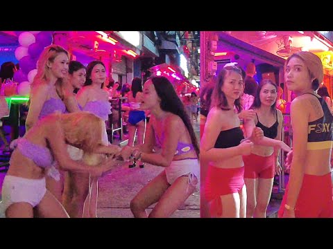 Pattaya Soi 6 Nightlife So Many Pretty Ladies, Thailand July 2023