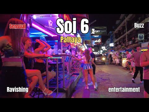Pattaya Walk Soi 6, radiant and mesmerizing Scenes 2024, Thailand