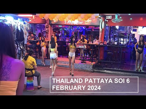Thailand Pattaya Soi 6 Nightlife Live in February 2024 #pattaya #soi6 #soi6pattaya #pattaya2024