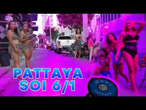 Walking Pattaya Soi 6/1 Ladyboys [4K]