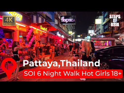 Nightlife SOI 6 Pattaya: Thailand Bikini Tour 4K