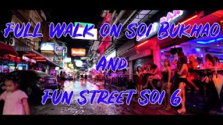 Pattaya – Full Walk from South to North of Soi Bukhao and Soi 6 On a Rainy Night – July 2024