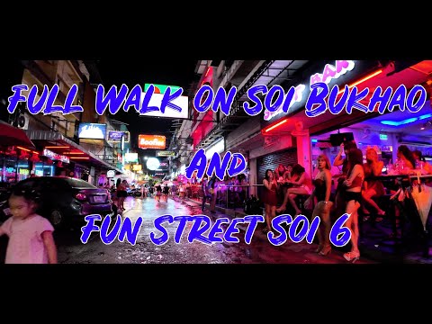 Pattaya – Full Walk from South to North of Soi Bukhao and Soi 6 On a Rainy Night – July 2024