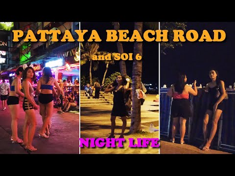 Pattaya Nightlife 👯 Soi 6 sexy girls and Beach Road freelancers – 4k night walk scenes- August 2023