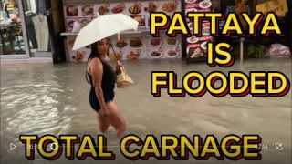 PATTAYA s WORST FLOODS Soi 6 Soi Buakhoa Thailand