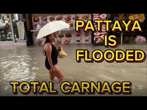 PATTAYA s WORST FLOODS Soi 6 Soi Buakhoa Thailand