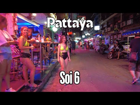 Pattaya, Soi 6 astounding beautiful scenes 2024,  Thailand