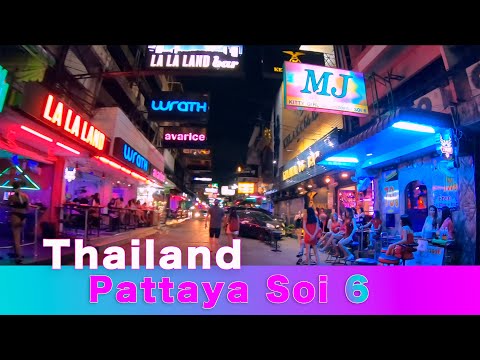 Pattaya Soi 6 Bars Naughty Nightlife in Thailand Walking Tour