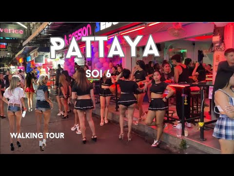 Pattaya Walk Soi 6 / Soi 6 / Night life street / Thailand No talking