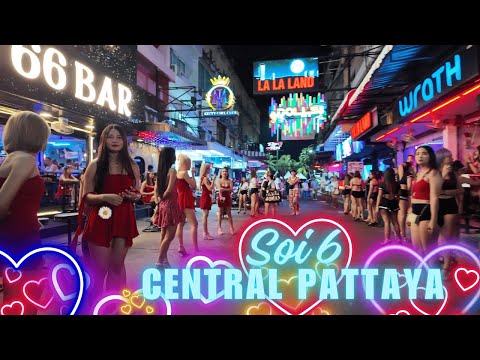 [4K] Central Pattaya Soi 6 Soi 7 Soi 8 Beach Road Runway Market Pattaya Beach Market Thailand
