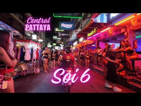 [4K] Central Pattaya Thailand Night Life Runway Market Soi 6 Beach Road Candid Walks