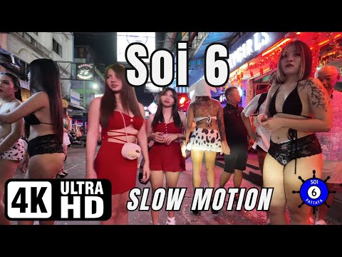 Soi 6.1 & Soi 6 | Pattaya Thailand | Slow Motion🔥 | 4K Ultra HD 60FPS