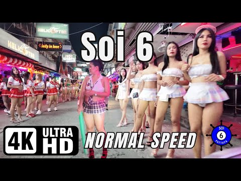 Soi 6 | Pattaya Thailand | normal speed | 4K Ultra HD 60FPS