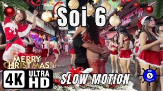 Soi 6 | Special Christmas Edition | 24-12-2024 | Pattaya Thailand | Slow Motion | 4K Ultra HD 60FPS