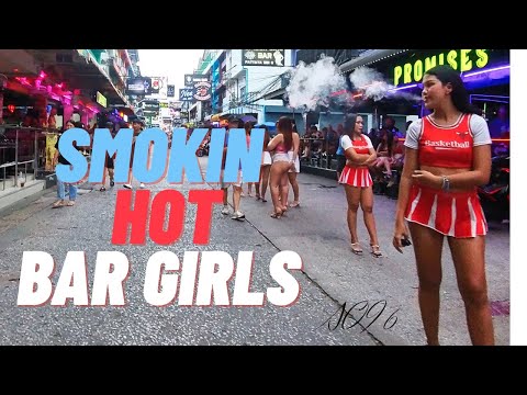 PATTAYA, THAILAND, (4K30FPS), SMOKIN HOT BAR GIRLS ON SOI 6.