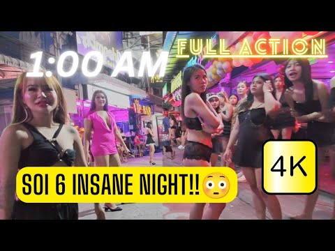 Walking Tour Soi 6 Pattaya After Dark – Thailand’s Most Intense Nightlife Street in 4K