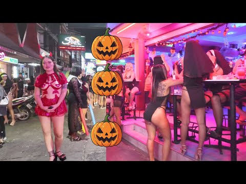 [4K] Soi 6, Pattaya Nightlife Thailand Halloween night october 31 #pattaya