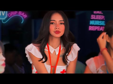 A COOL BAR WITH A BEAUTIFUL NURSE in PATTAYA! STREET Scenes, THAILAND Beauties