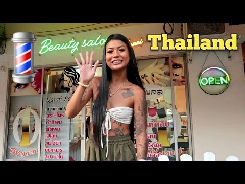 💈BARBER GIRL CREAM says SHE KNOWS How to TAKE CARE my Hair. | Pattaya, Thailand 🇹🇭 (ASMR)