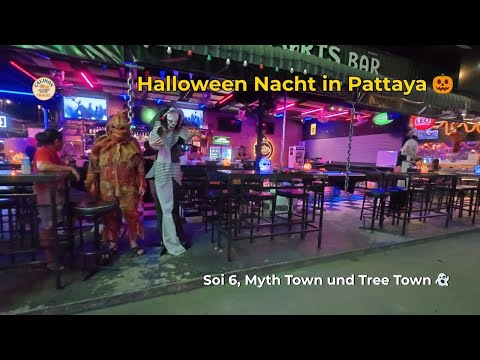 Halloween Nacht in Pattaya (4K)🎃|Rundgang durch Soi 6,Myth Town & Tree Town 2025 #pattaya #halloween