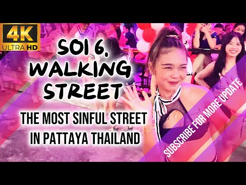 Pattaya 4K Nightlife Walk Soi 6, Walking Street 2025 4K HDR 60fps Thailand nightlive