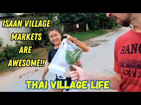 Pattaya Girl Shows Me Her Isaan Village Sunday Market – Thailand Village Life