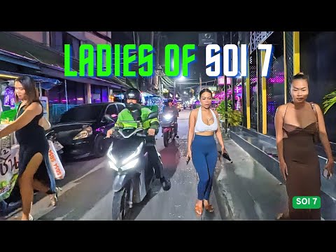 PATTAYA, THAILAND, (4K30FPS), LADIES OF SOI 7, NOV 16, DOCUMENTARY WALK.