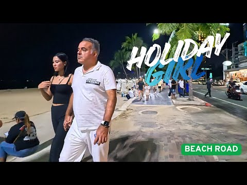 PATTAYA, THAILAND, (4K30FPS),HOLLIDAY GIRL, BEACH ROAD, DOCUMENTARY WALK. NOV 14.