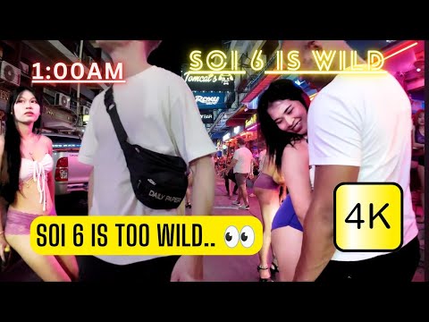 Soi 6 Pattaya 2025 🌙 | Real Nightlife Walk in 4K – The Street That Never Sleeps