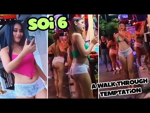 Soi 6 Pattaya Bar Girls Walking on Beach Road
