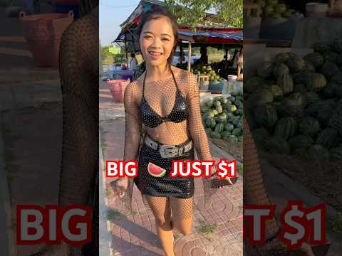 Thai Girls Show You World’s Best $1  🍉 Melons in Pattaya  🇹🇭  #watermelon