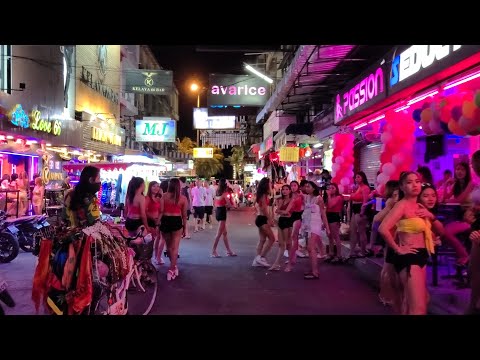 8K Craziest street in Thailand Beautiful Girls soi 6 Pattaya Thailand World Famous Walking street