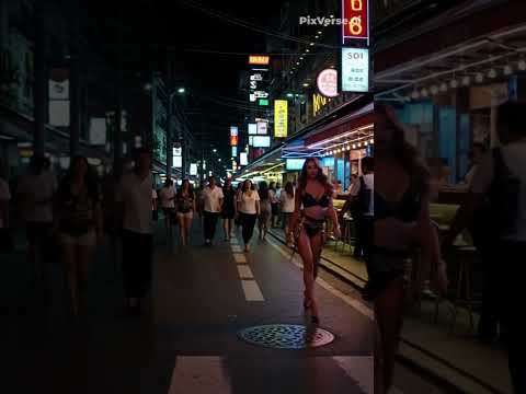 Sexy Girl Walking Pattaya Soi 6 Nightlife | #Pattaya #Soi6 #AIVideo #SexyGirl #Shorts #Nightlife